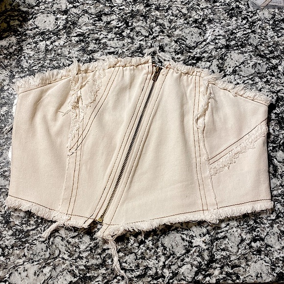 SHEIN Tops - White Denim Tube Top (Shein)